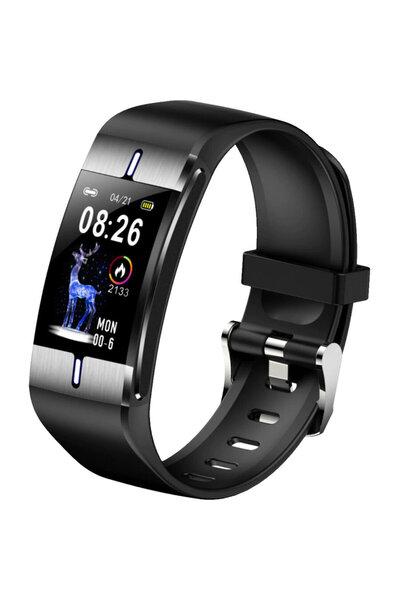 MAXCOM Fitness bracelet FW34 Silver, BMI, silicone bracelet, black