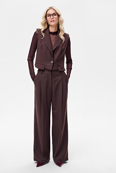 Blue Shadow Women's Trousers Florence Chocolate 42