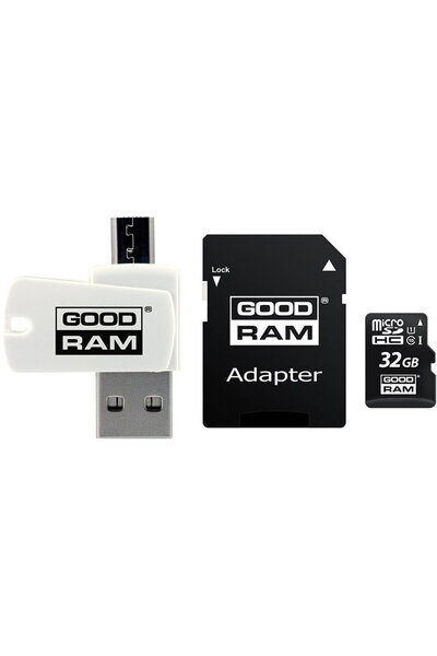 Goodram Card de memorie M1A4 All in one, 32GB, Clasa 10, Adaptor + cititor de...