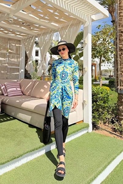 Şulemoda Giyim Σετ μαγιό με λεπτομέρειες από τούλι σε πράσινο φιστικί