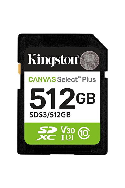 Kingston Card de memorie Canvas Select Plus Gen3, 512GB, SDXC, Clasa 10, UHS-...