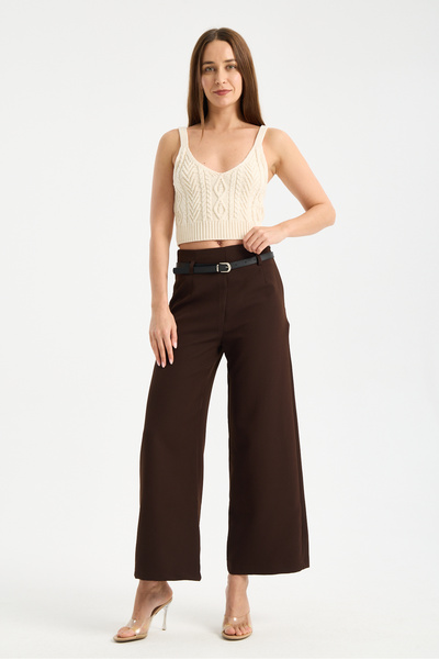 jöns since 1997 Γυναικείο εποχιακό παντελόνι με λεπτή ζώνη και φαρδιά μπατζάκια