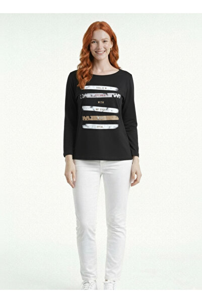 Neden Tekstil Γυναικείο μακρυμάνικο μπλουζάκι με στάμπα