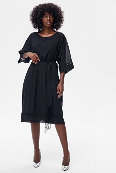 Blue Shadow Olga Black Dress 36/38