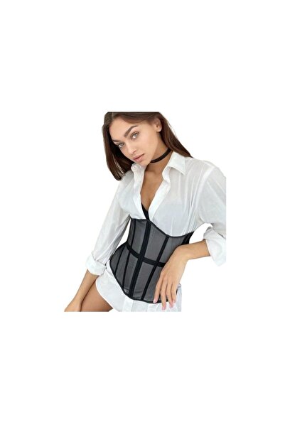 The Casius. Women's belt corset, Western Vintage style, black