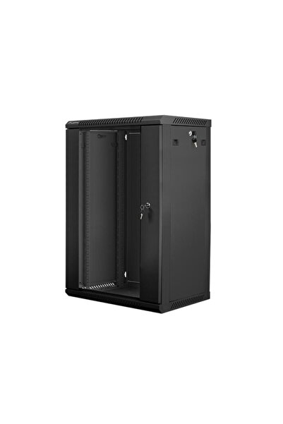 Lanberg Dulap rack de perete 19 " 18U 600x450mm cu ușă de sticlă, negru, demo...