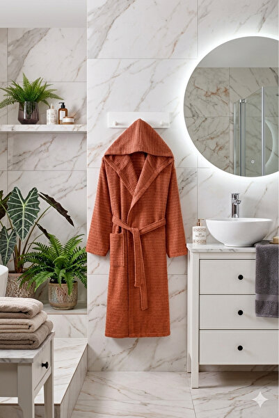 BEYAZLALE Dowry Beige Hooded Oversize Bathrobe / Unisex