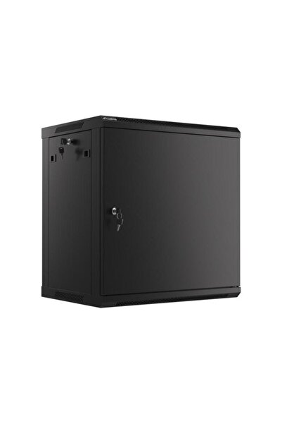 Lanberg 19-инчов стенен рак шкаф 12U 600x450 мм, разглобен, с черна метална в...