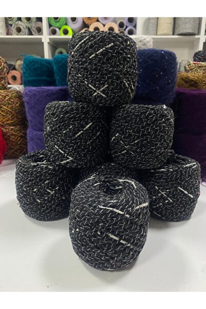 göçer Καλοκαιρινό νήμα πλεξίματος στο χέρι, χρώμα μαύρο κρεμ, τυλιγμένο οπτικ...