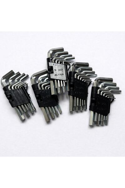 NO BRAND Short Allen Key Set 9-Piece Allen Key Set Metric Hex Key Set Steel