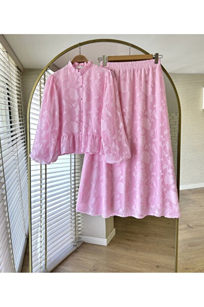 nizzell New Season Women's Double Flower-Patterned Tesutu Set