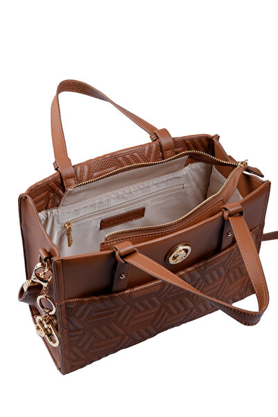 U.S. Polo Assn. Geantă tote, bej, cu logo, pentru femei
