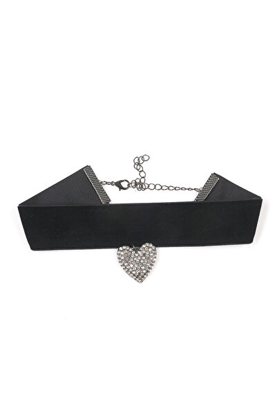 Meli Melo Paris Choker negru cu pandantiv inima