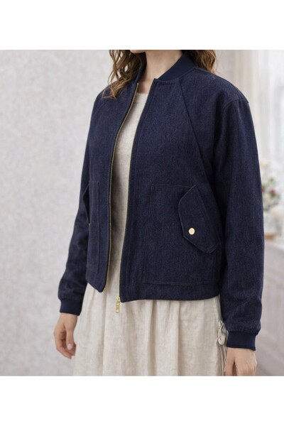 TUGBA COLLECTION Yeni Sezon Mevsimlik Şık ve Sade Denim Ceket