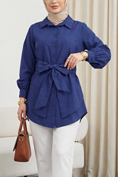 Modamorfo Self-Belted Poplin Tunic -Laci