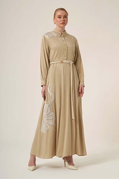FTZ WOMEN Γυναικείο Κεντημένο Φόρεμα Selin Μπεζ 31327
