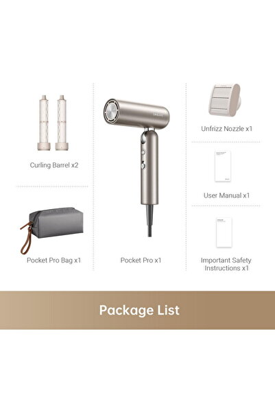 Dreame Uscator de par Pocket Pro AHD51, 1300 W, 110.000 rpm, 70m/s, 5 trepte ...