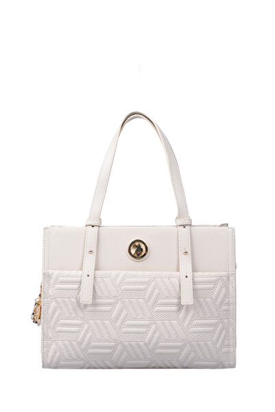 U.S. Polo Assn. Τσάντα tote, κρεμ, με λογότυπο, για γυναίκες