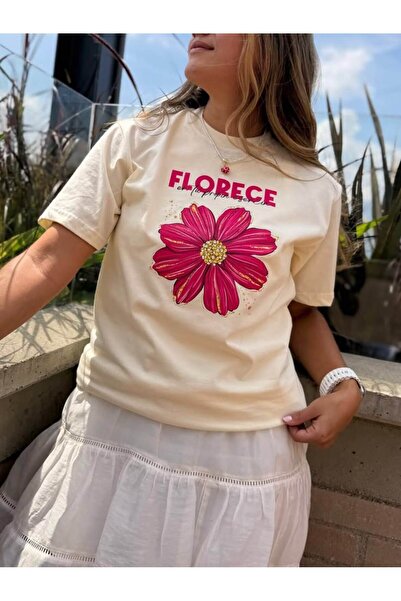 Joetsu Flowers printed t-shirt - crew neck