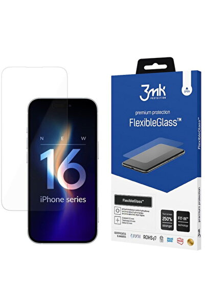 3MK Folie de protectie Ecran FlexibleGlass pentru Apple iPhone 16, Sticla Fle...