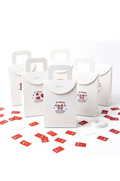 repro design 23 Απριλίου Λευκό Κουτί 10x15 εκ. 20 Τεμάχια + Ετικέτα 5 εκ. Σετ...