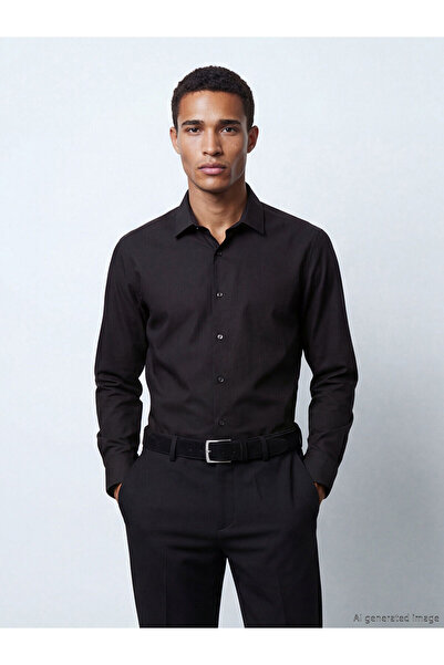 LC Waikiki Nevavm Slim Fit Gabardine Men's Shirt with Difference