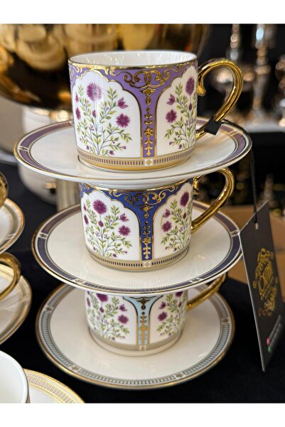 LOKMAN ZÜCCACİYE SHOWROOM Kosova 6-Piece Colorful Coffee Cup Set with Flower ...