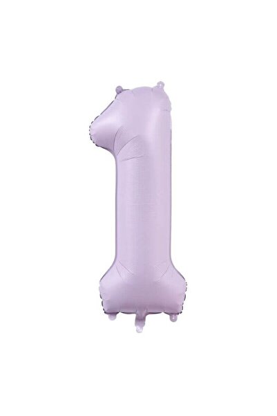 Partifabrik Makaron Lilac One Year Old Number Foil Balloon 34 Inch