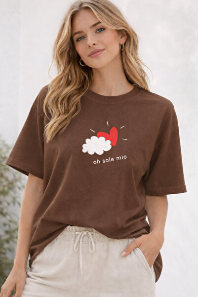 ArtYus Μπλουζάκι Unisex Oversize με στάμπα καρδιάς Oh Sole Mio – Βαμβακερό T-...