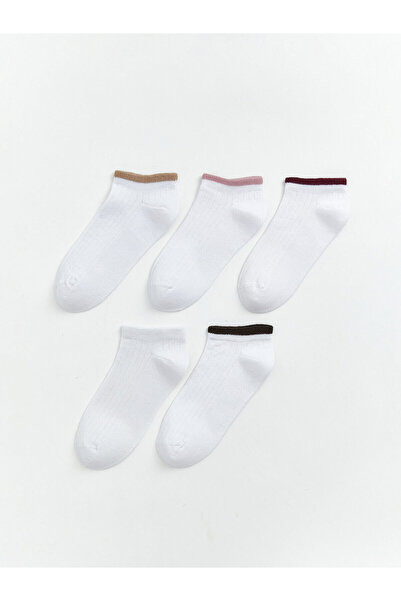 LC Waikiki Nevavm Farkıyla Lcw Dream Ecru Women's Booties Socks 5-Pack - S6P0...