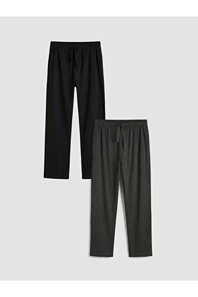 LC Waikiki Black Elastic Waist Men's Pajama Bottoms 2-Piece Set from Güli̇s S...