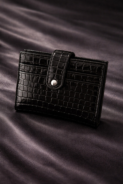 PJ & Me Women's Crocodile Patterned Wallet Medium Size with 8 Card Holders an...
