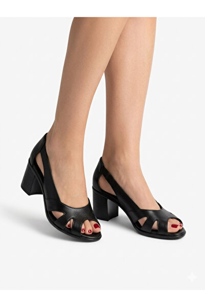 Tamdabu Ayakkabı Genuine Leather Casual Heeled Women's Shoes