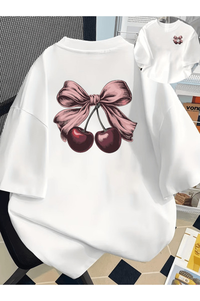 one button Μπλουζάκι Premium Oversize με στάμπα διπλής όψης και σχέδιο Φιόγκο...