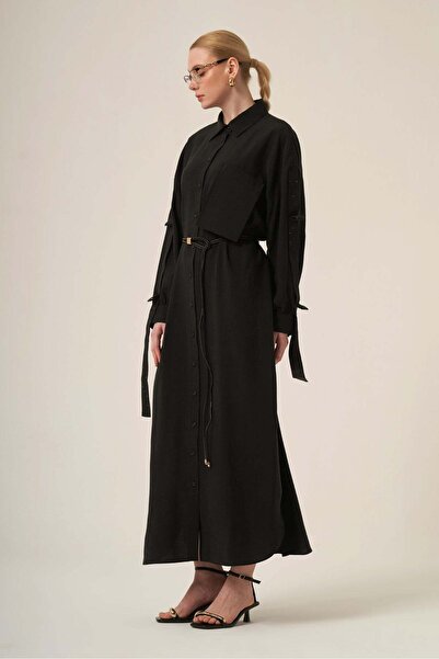 FTZ WOMEN Γυναικείο φόρεμα Canapos με καπέλο μαύρο 31323