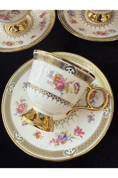 LOKMAN ZÜCCACİYE SHOWROOM Kosova 6-Piece Embossed Golded Standing Coffee Cup ...