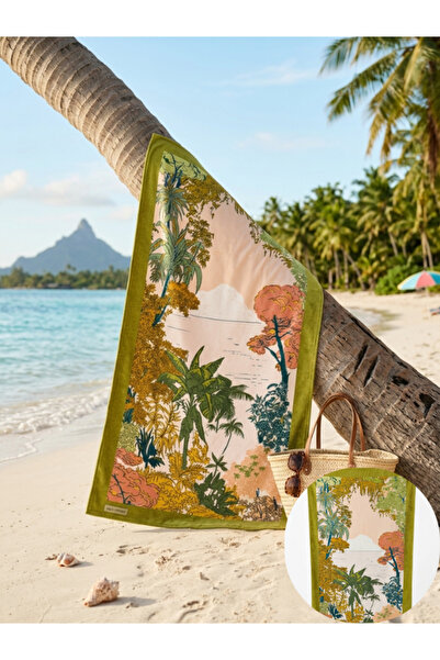 Truva Home 100% Cotton Beach Towel - 110x175 cm Ultra Absorbent and Soft Text...