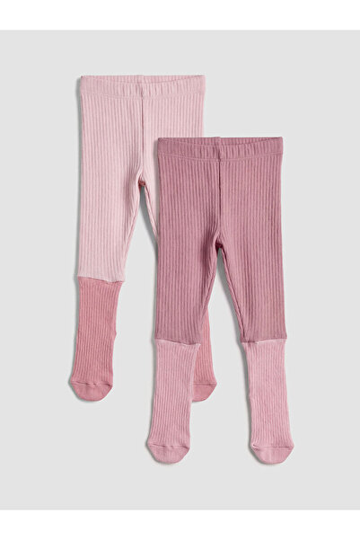 LC Waikiki Alita City Girl's Tights with Socks in Two Colors, Pack of 2