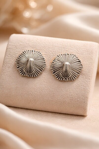 Lina Tia Women's Silver Lacquer Plated Sunflower Motif Design Model Earrings ...