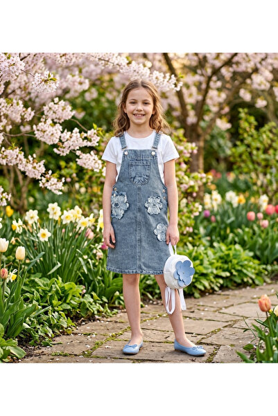 Aymini kids ΚΟΡΙΤΣΙΣΤΙΚΟ ΤΖΙΝ ΣΕΤ ΜΕ ΣΧΕΔΙΟ ΧΑΡΜΑΙΝΙΑΣ ΚΑΙ ΤΣΑΝΤΑ, ΓΚΡΙ ΤΖΙΝ ...