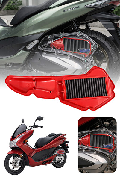 DEKOHOP HONDA PCX Uyumlu KIRMIZI Temizlenebilir Hava Filtresi (2021-2026)