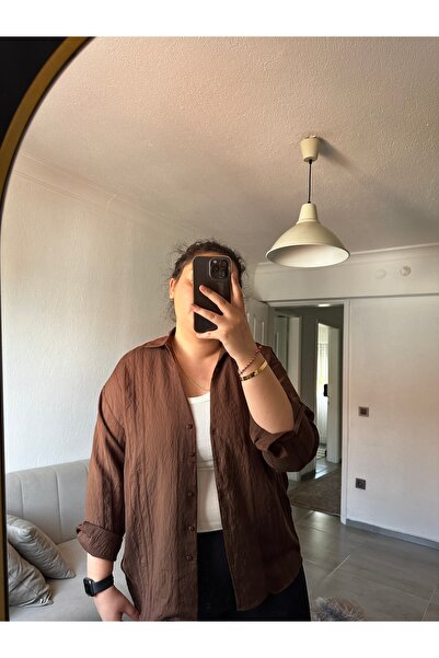 bestie co Kadın Perry Oversize Yarı Transparan Gömlek