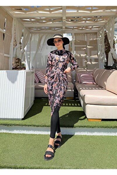 Adalenna Moda Tasarım Pareolu Üçlü Tesettür Mayo Takım