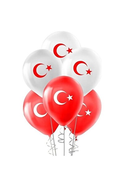 şahane parti Moon and Star Printed Mixed Balloons 100 Pcs 12" Inches