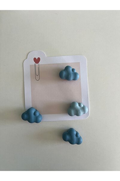 BurculuDükkan Buzdolabı Magneti Hediyelik Magnet Bulut Magnet 4 lü Set