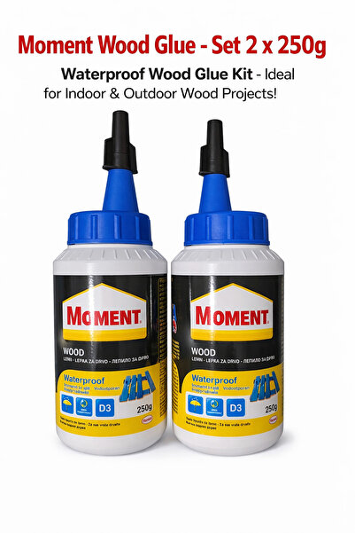 Moment Set 2 x Adeziv pentru lemn D3 – 250g Rezistent la apă Lipire puternică