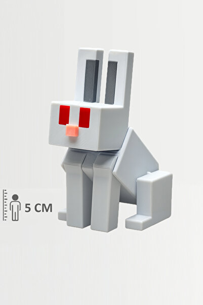 Artivo Minecraft Rabbit Tavşan Beyaz Hareketli Eklemli Figür
