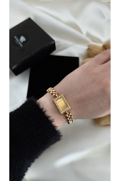 ROSELİNNA Gram Altın Çerçeveli Dorikalı Bileklik, İpli Ayarlanabilir Altın Ka...