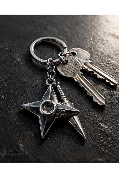 HER ŞEY NOTA www.herseynota.com Naruto Shuriken Kunai Patterned Silver Color ...