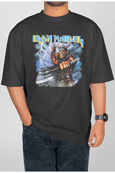 buzagi tasarım ürünleri تي شيرت Iron Maiden ذو الطباعة الرقمية كبير الحجم للج...